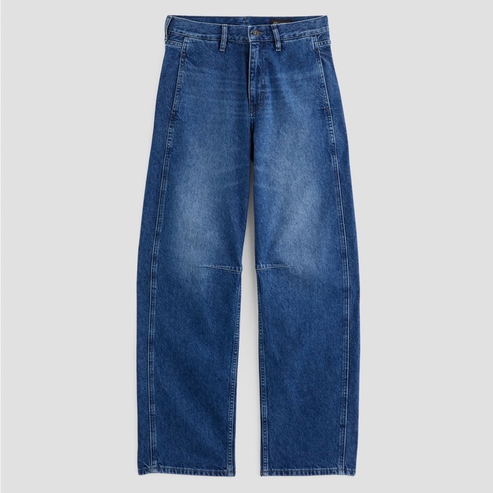 Ag Adriano Goldschmied Wide Leg Flare Jeans in Medium Blue